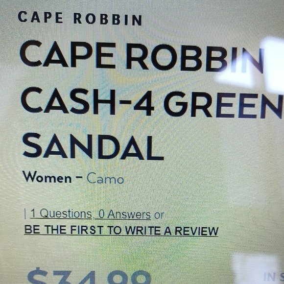 CAPE ROBBIN NWOT camo sandals Size 7.5 - Picture 5 of 5